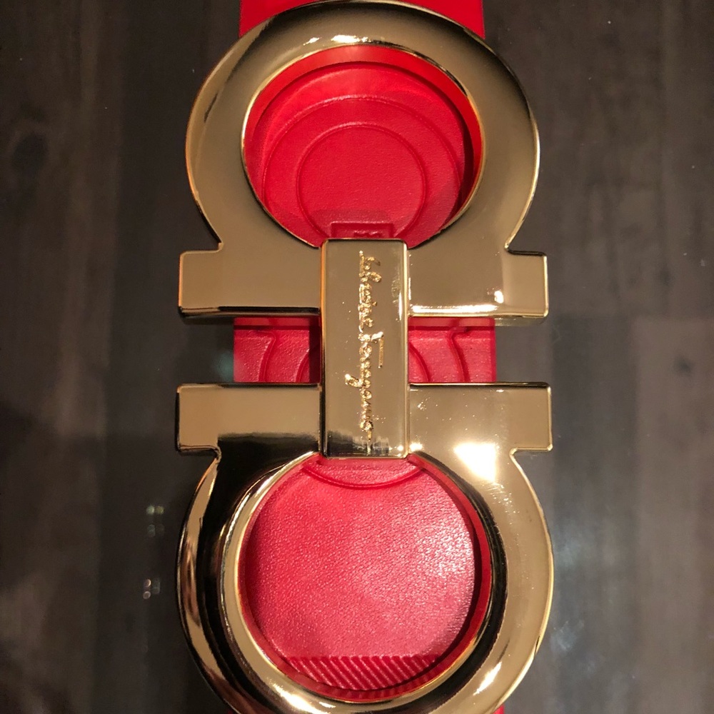 Ferragamo Reversible Red/Black Leather Belt
